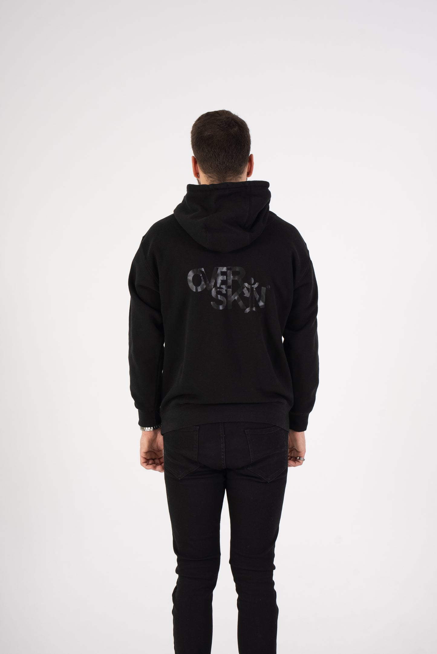 SWEAT À CAPUCHE NOIR AVEC LOGO NOIR