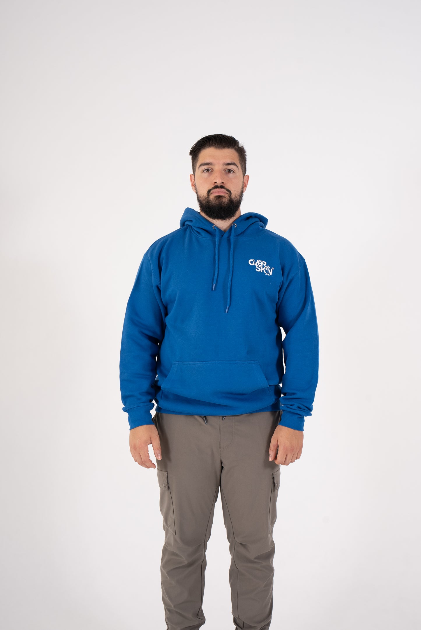 SWEAT À CAPUCHE BLEU ROYAL AVEC LOGO BLANC