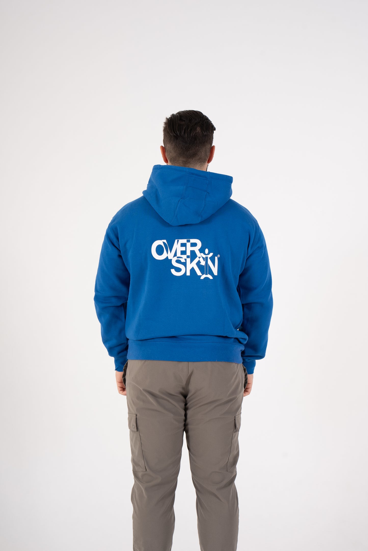 SWEAT À CAPUCHE BLEU ROYAL AVEC LOGO BLANC