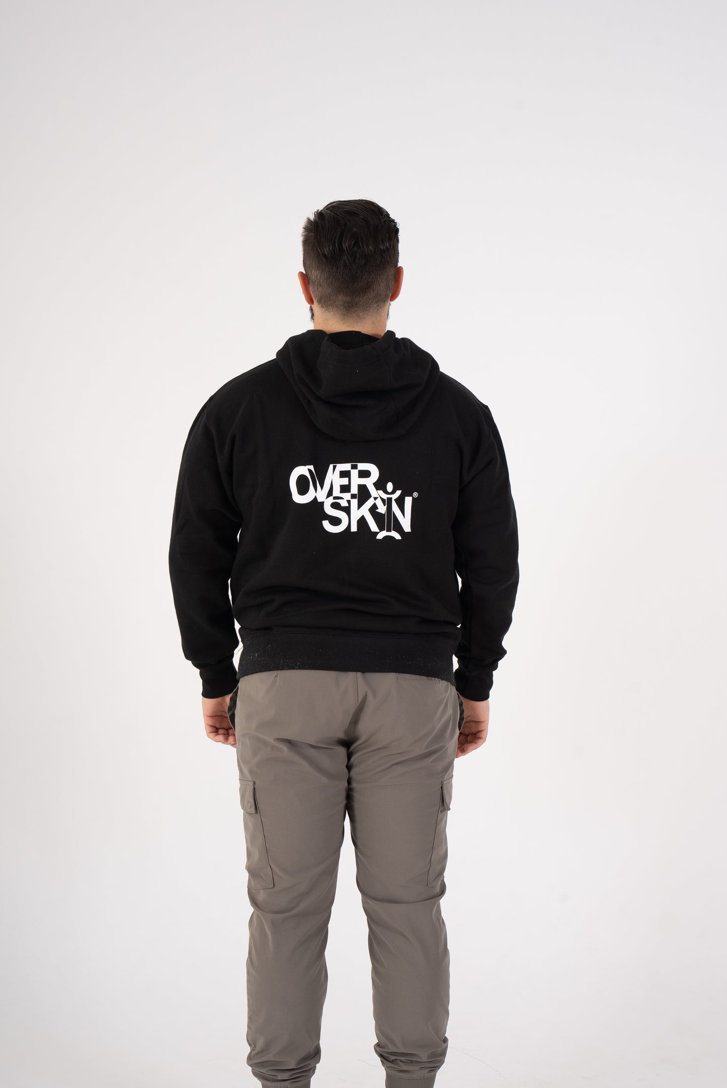 BLACK HOODIE WITH WHITE LOGO