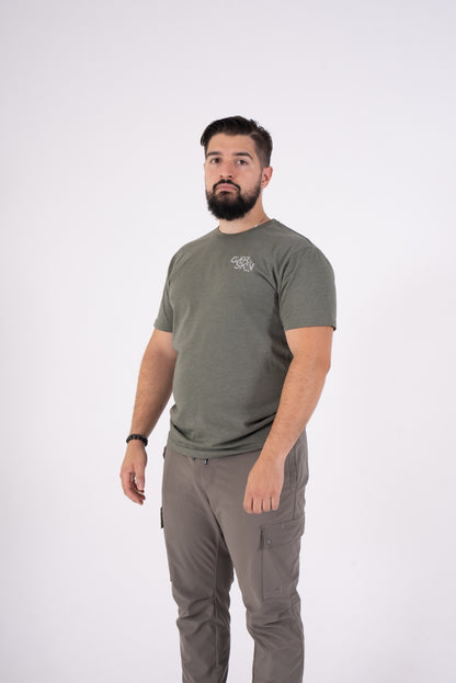 HEATHER MILITARY GREEN TEE